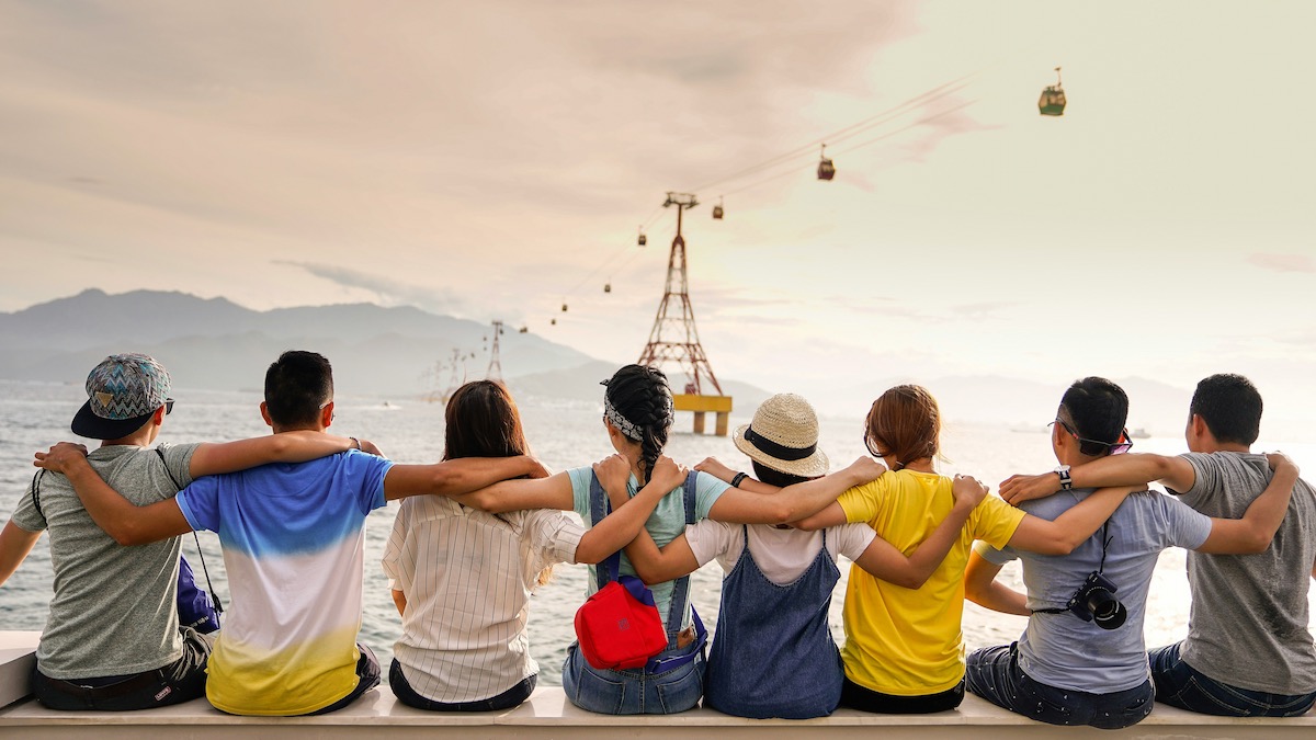 Friends sitting