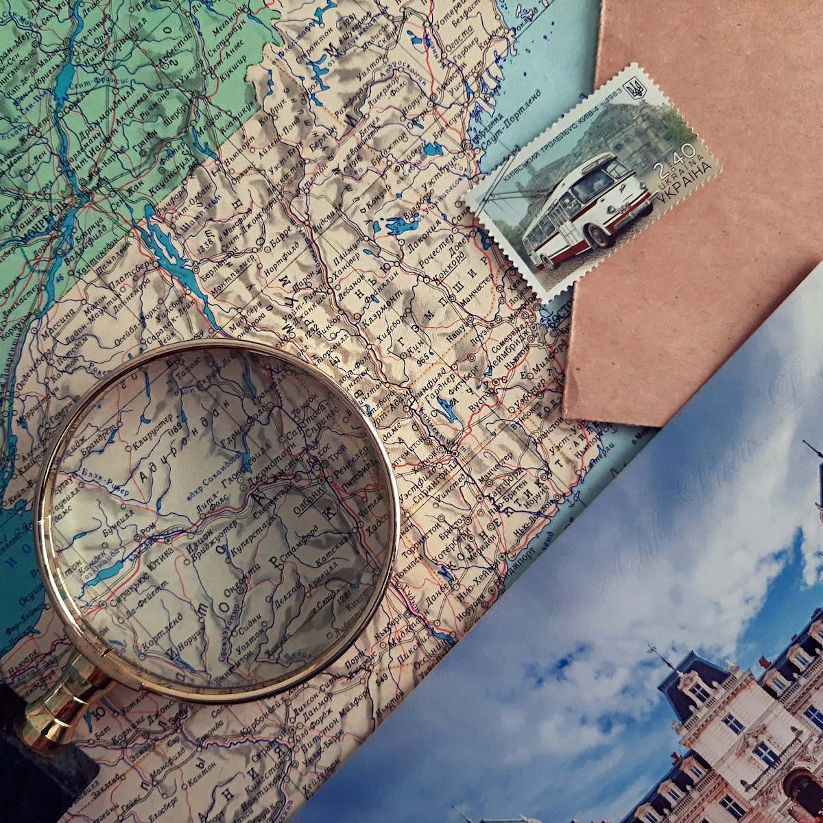 Map with Magnifying Glass