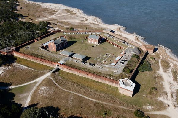 Aerial photo of Fort Clinch